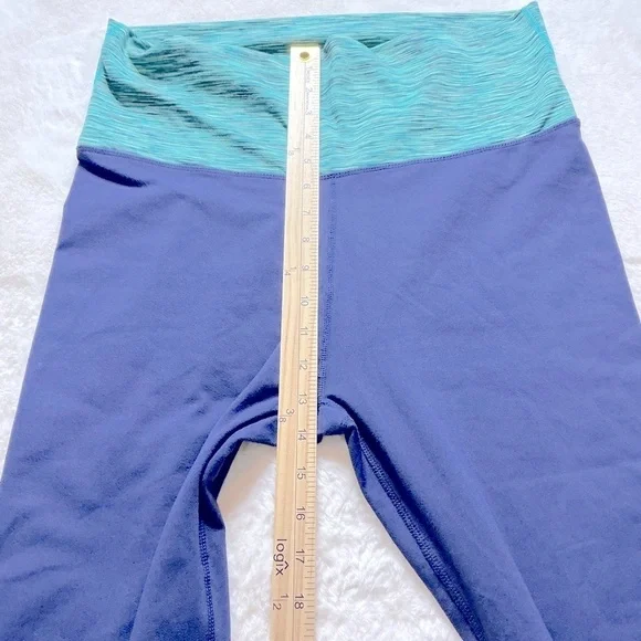 Fabletics Leggings - Navy Blue and Turquoise - Picture 4 of 8